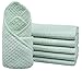 SINLAND Microfiber Waffle Weave Kitchen Dish Cloths for Washing Dishes Reusable Drying Cleaning Cloth Washable 13inchx13inch 6 Pack Light Jade