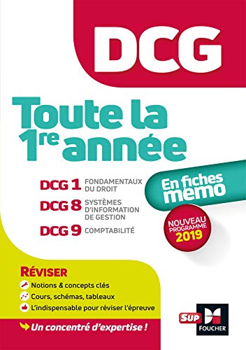 DCG 1ère année en fiches mémo : DCG1 fondamentaux du droit, DCG8 Systèmes d'information de gesti by Collectif