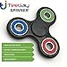 TeeJay Fidget Spinner by Premium Quality Tri Spinner - Perfect for ADHD EDC ADD Anxiety Autism and Boredom - Super Quite Focus Toy for Kids and Adults (Black/Multi Color with Ceramic Bearing)