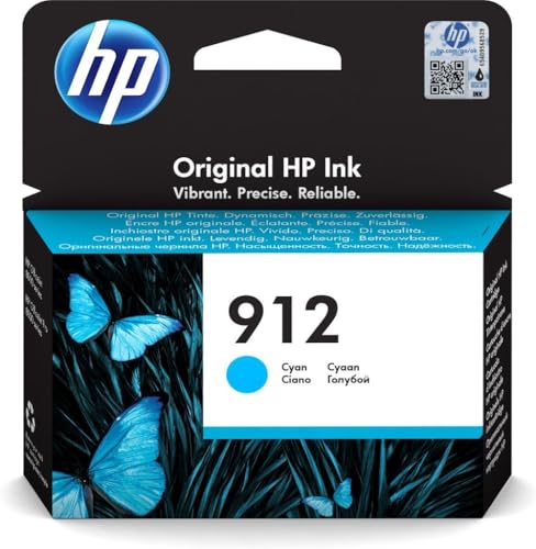 912 3YL77AE, Ciano, Cartuccia d'inchiostro originale, compatibile con stampanti a getto d'inchiostro OfficeJet Pro Series 8010, 8020