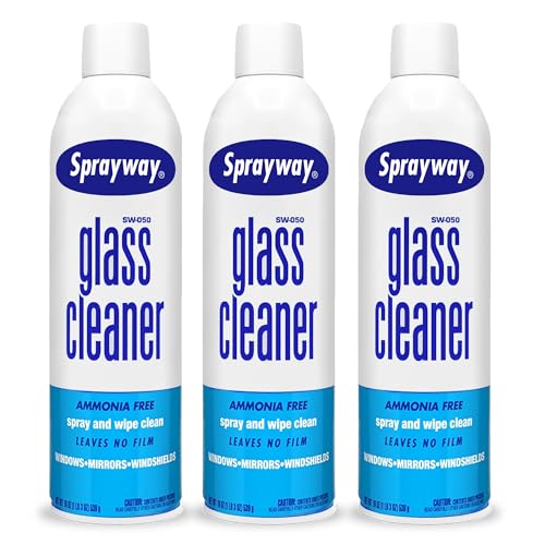 Sprayway Streakless Glass Cleaner 19 Ounce (Pack of 3) Made in USA, Blue and White (Package may vary)