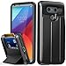 LG G6 Wallet Case, Vena [vCommute][Drop Protection] Flip Leather Cover Card Slot Holder with KickStand for LG G6 (Space Gray / Black)
