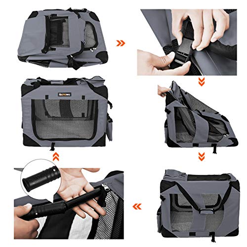 FEANDREA-Hundebox-Transportbox-Auto-Hundetransportbox-faltbar-Katzenbox-Oxford-Gewebe