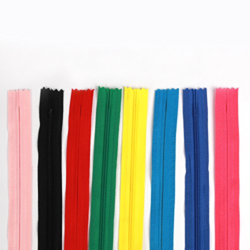 Z-COLOR 16inch Invisible Zippers DIY Nylon Coil Zipper For Sewing Clothes Cushion Pillow Tailor Tool 20 Colors (Pack of 40 Pcs)