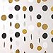 Ling's moment 9 Feet Circle Dots Paper Garland Gold & Black Circle Banner Decorations for Wedding Bridal Showers Birthday Graduation Baby Shower Event & Party Supplies