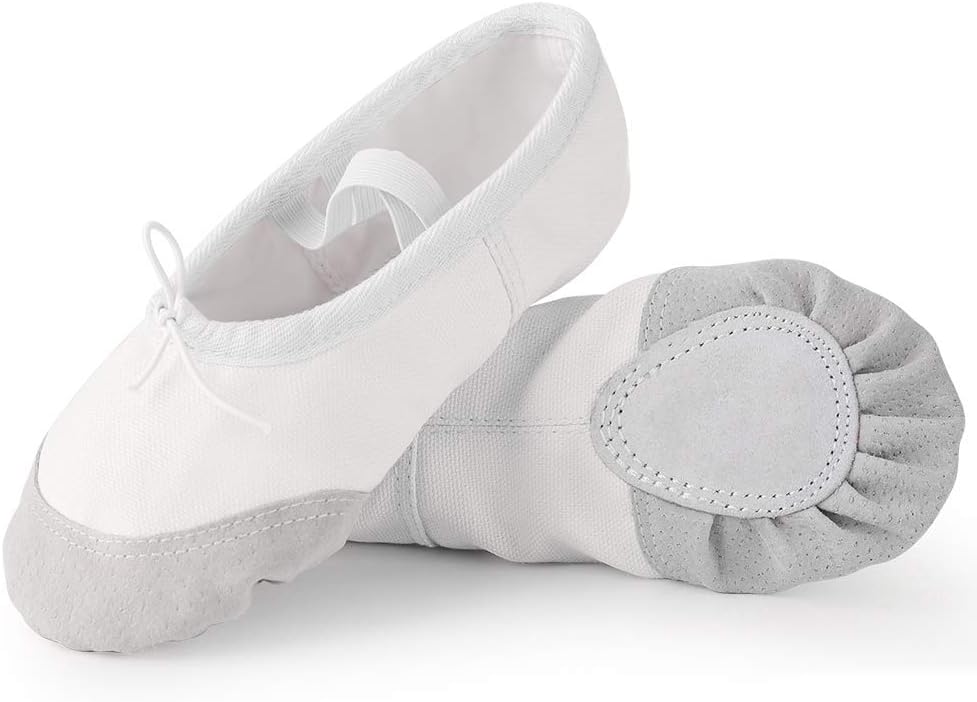 Soudittur Girls Ballet Shoes Canvas Split Sole Dance Slippers Yoga Flats Gymnastic Shoes for Children/Kids/Women/Adults/Boys/Toddler