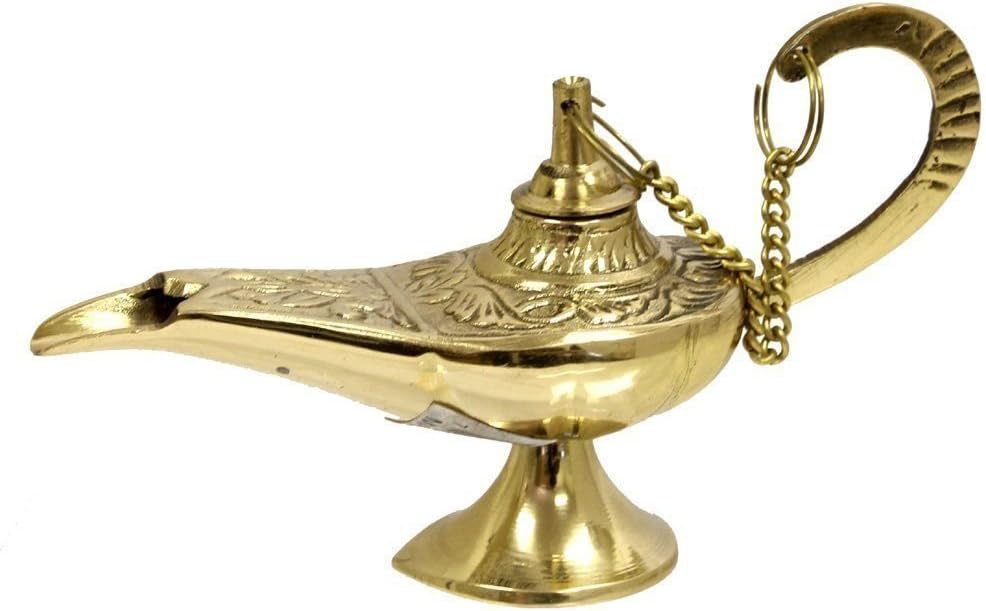 Antique Brass Aladdin Genie Lamps: Incense Burner