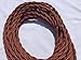 25' Black/Burnt Copper Cloth Cord - 25 ft Vintage Style Twisted Wire Lamp or Speaker wire - 18/2 electrical Cloth Cord