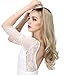 SARLA Invisible Wire Hair Extension Ombre Transparent Headband Adjustable Wavy Curly Synthetic Hairpiece 16 Inch for Women