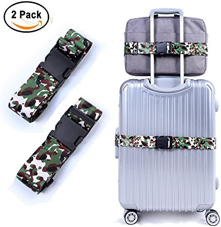 Large Luggage Straps Suitcase Strap 2 Pack TA06 Luggage Belt Suitcase Belt Baggage Strap Travel Accessories (Camouflage)