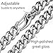 Cuban Link Chain Adjustable Choker with tail Hip Hop Miami 15mm Big Stainless Steel Curb Rapper Necklace for Men