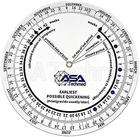 Amazon Com Asa Techmed Pregnancy Wheel Due Date Calculator Obstetric Wheel Nurses Midwifery Pregnancy Test Health Personal Care