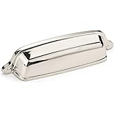 khtumeware 10 Pack 3.75 inch(96 mm) Drawer Pulls Polished Nickel Cabinet Cup Pulls Cabinet Hardware Kitchen Cabinet Handles B