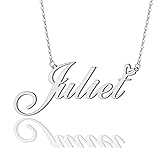AOLO Juliet Heart Name Necklace Silver Stainless