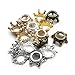 iloveDIYbeads 60pcs Mixed Antique Silver Bronze Gold 3D King Crown Loose Spacer Bead,Craft Supplies Crown Charms for Jewelry Making Accessory Findings (M264)