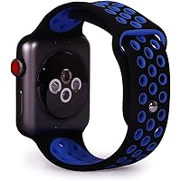 Creative Tech Sports Band – Compatible with Apple Watch Strap – Breathable Soft Silicone - Men and Women Double-Color…