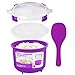 Sistema Microwave Cookware Rice Steamer Set with Lids - Large Microwave Multicooker, Side Dish Bowl, Spoon and Recipes (BPA Free, 100% Food Safe) (Purple Set)