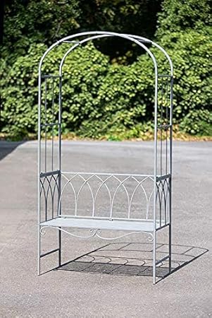 GILDE Metall Rosenbogen mit Sitzbank (B x H x L) 106 x 210 x 0 cm grau, für 2 Personen, max. 280kg