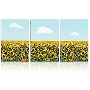 signwin 3 Piece Canvas Wall Art Sunflower Canvas...