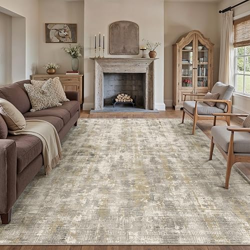 PureCozy Braun Teppich Wohnzimmer 300x400cm Waschbar Kurzflor