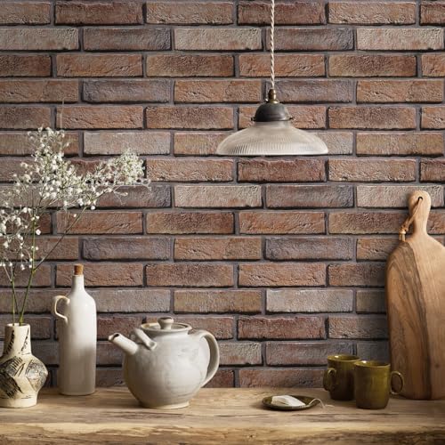 COMSTICKC 3D Bricks Wall Stickers, 10 Pieces, 30 x 40 cm, High Quality PVC Wall Stickers Panels for 3D Stone, Decorative Panels for Living Room, Bathroom, Kitchen