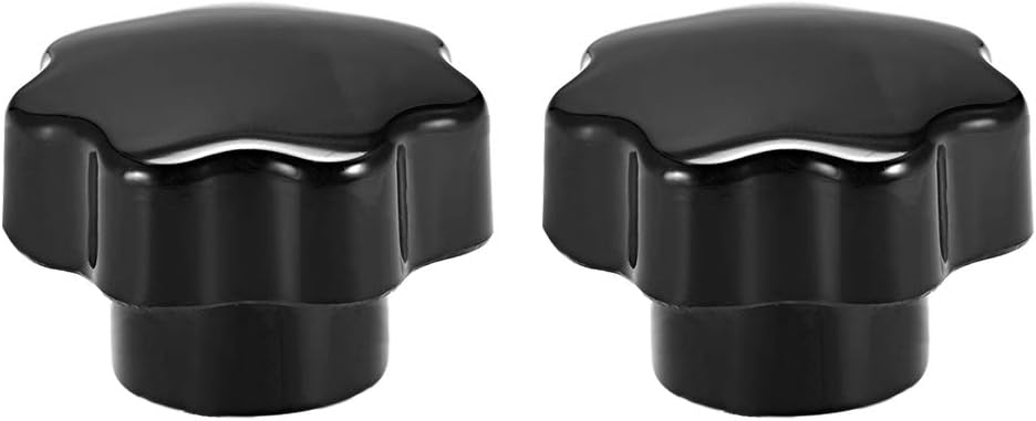 sourcing map 2 Pcs Star Knob Grip Handle M10 Diameter Brass Insert Female Threaded Black