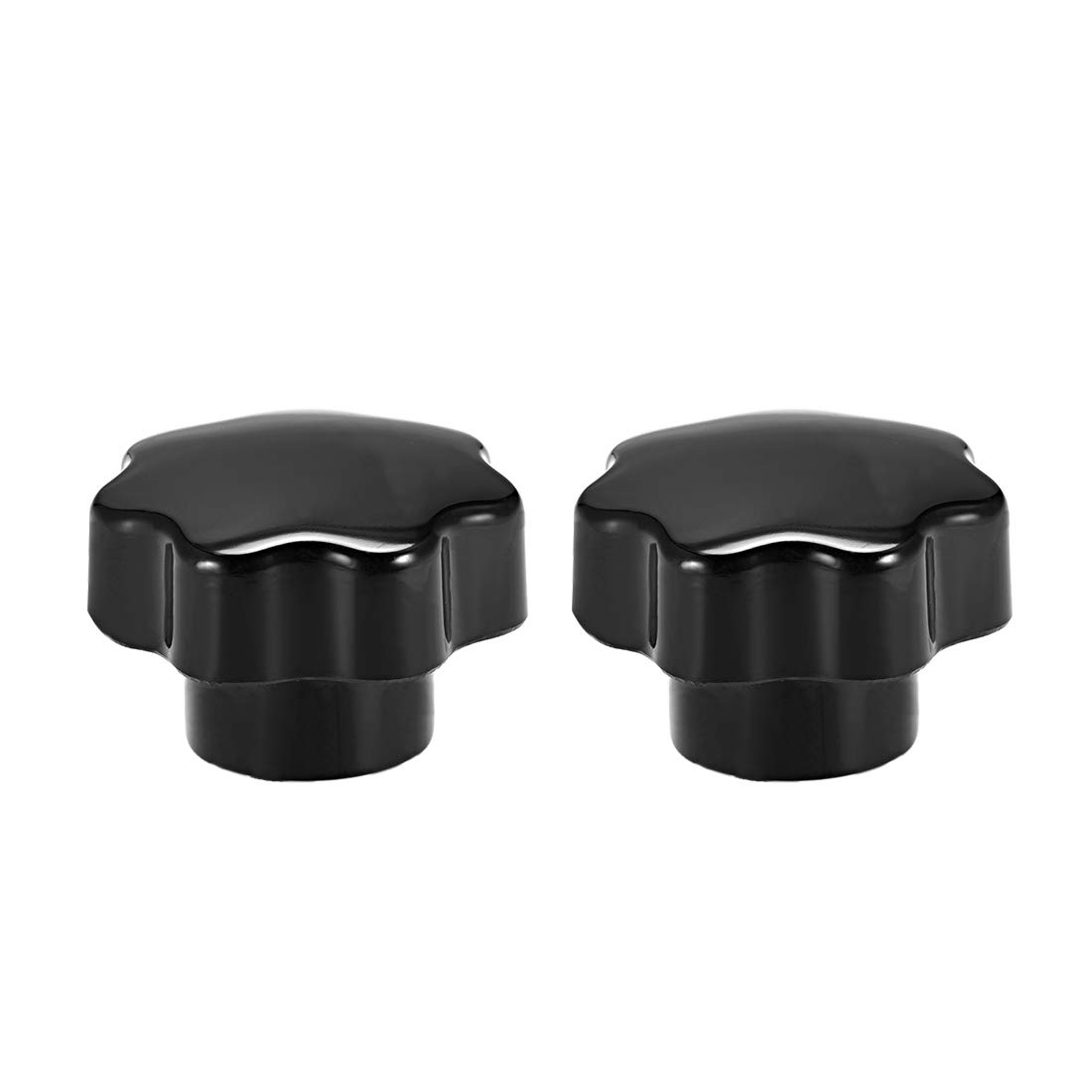 sourcing map 2 Pcs Star Knob Grip Handle M10 Diameter Brass Insert Female Threaded Black