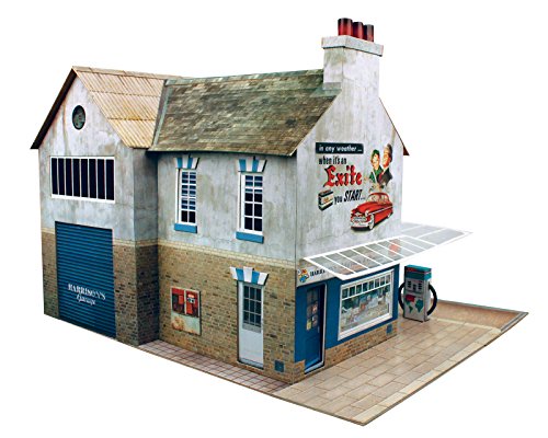 The CityBuilder Garage & Shop Cardboard Model Making Kit - O Scale Model Railroad Building