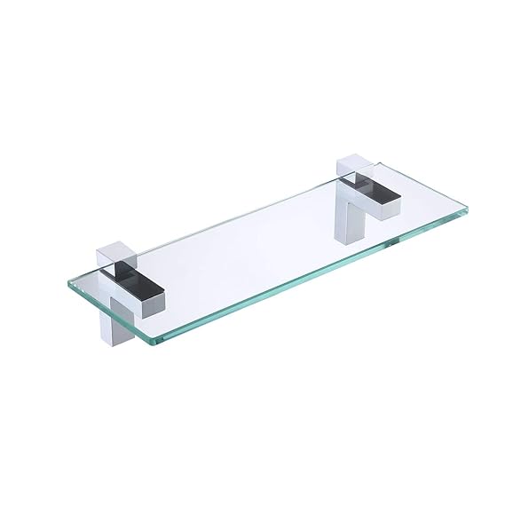 KES 14Inch Bathroom Tempered Glass Shelf 8MMThick Wall Mount
