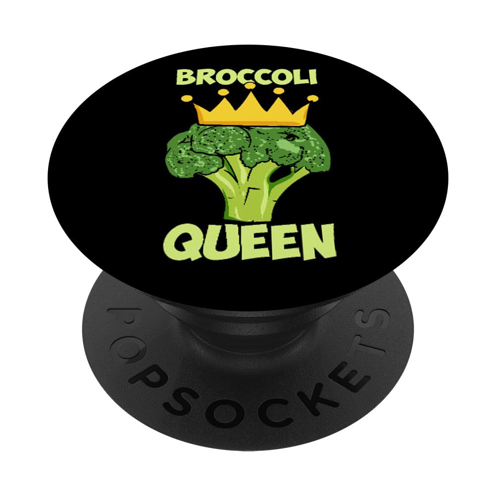 Broccoli Queen Broccoholic Broccoli Lover Vegetable Vegan PopSockets Adhesive PopGrip