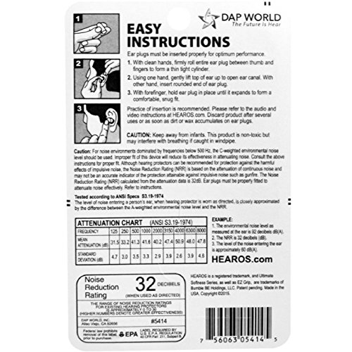 Hearos Ultimate Softness Series Ear Plugs 6 pairs (Pack of 5)