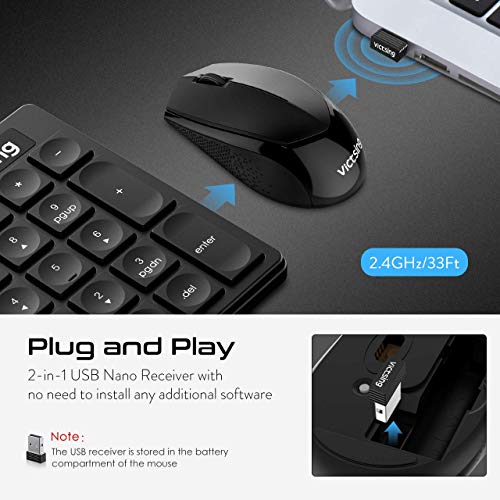 VicTsing Wireless Keyboard and Mouse Combo, Wireless Keyboard Ultra