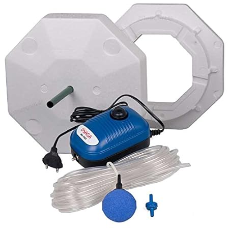 OSAGA Teich Eisfreihalter Set 3 inkl. regelbarer Luftpumpe und Zubehör, für einen eisfreien Gartenteich, Anti Ice Winter