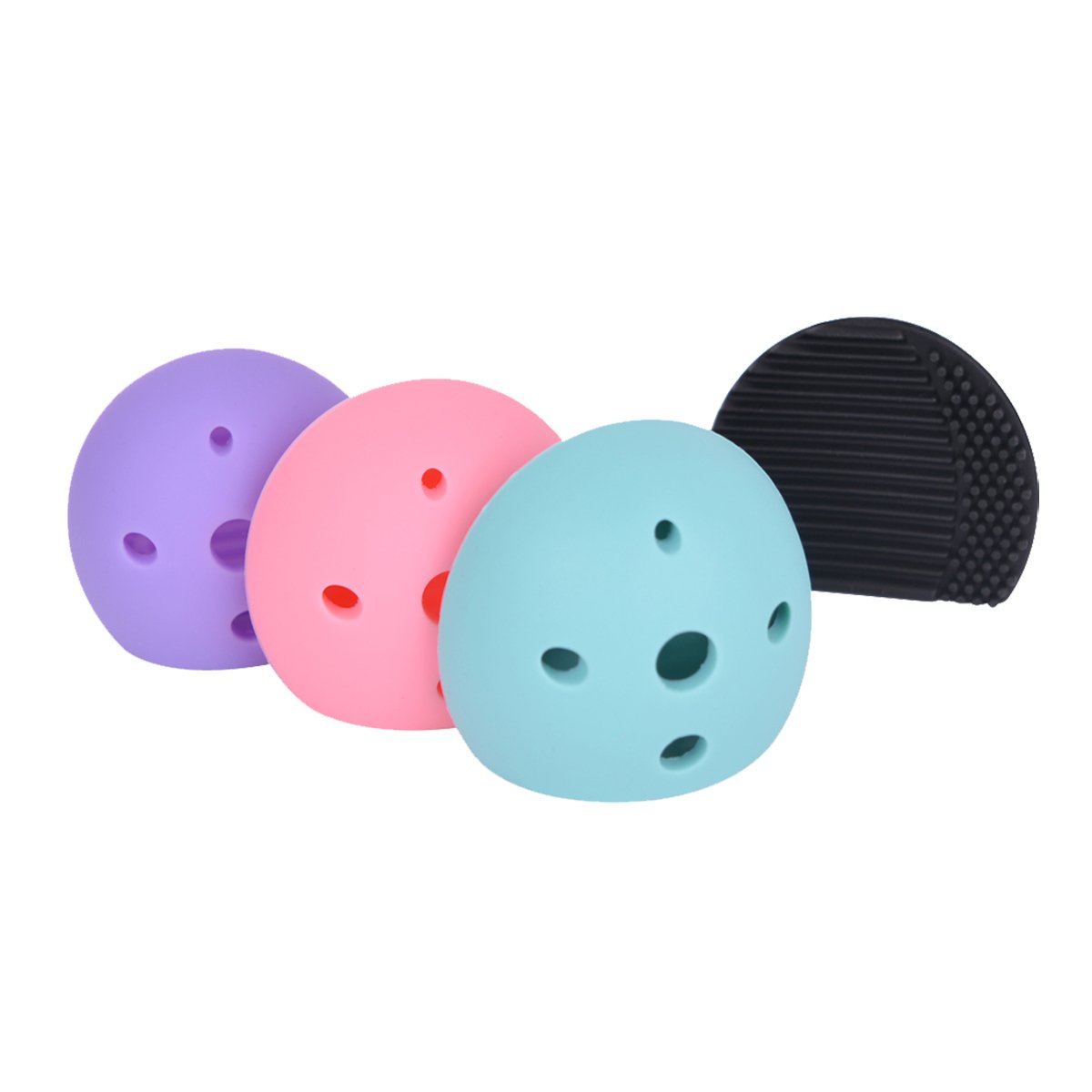 Sankuwen Makeup Brush Cleaner Silicone Cosmetic Make up Cleaning Brush Egg Glove Scrubber Board Hand Cleaning Washing Tools,Pack of 4