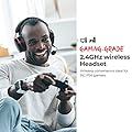 Mpow 2.4G Wireless Gaming Headset with Double Chamber Drivers, 17-hour of Wireless Use, Noise Cancelling Microphone,Memory Foam Gaming Headphones - For PC and PS4 (Included 3.5.mm Cable)