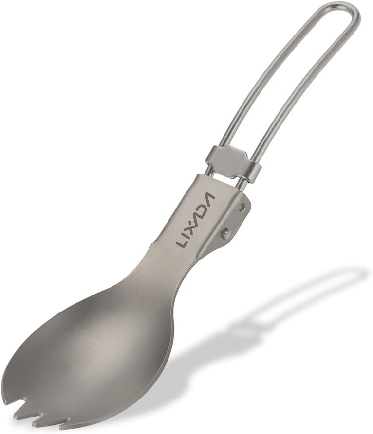 Lixada Titanio Plegable Spork Ligera Cena Al Aire Libre Spork ...