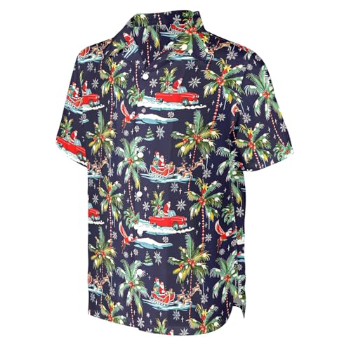 Ugly Christmas Shirt for Men Santa Claus Parrots Tropical Outfit Navy L at Amazon