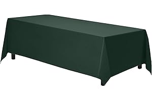 Gee Di Moda Rectangle Tablecloth - 70 x 120 Inch | Hunter Green Rectangular Table Cloth in Washable Polyester | Great for Buffet Table, Parties, Holiday Dinner, Wedding & Baby Shower