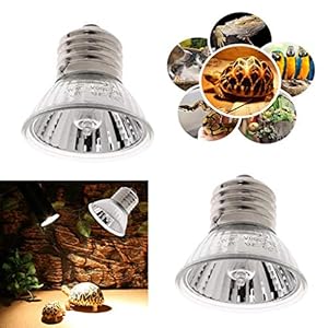 2 Pz 75W Lampada di Basking del Calore Lampade Riscaldante Alogena UVA UVB per Rettilari Animali Domestici Marca: perfk 2 Pz 75W Lampada di Basking del Calore Lampade Riscaldante Alogena UVA UVB per Rettilari Animali Domestici