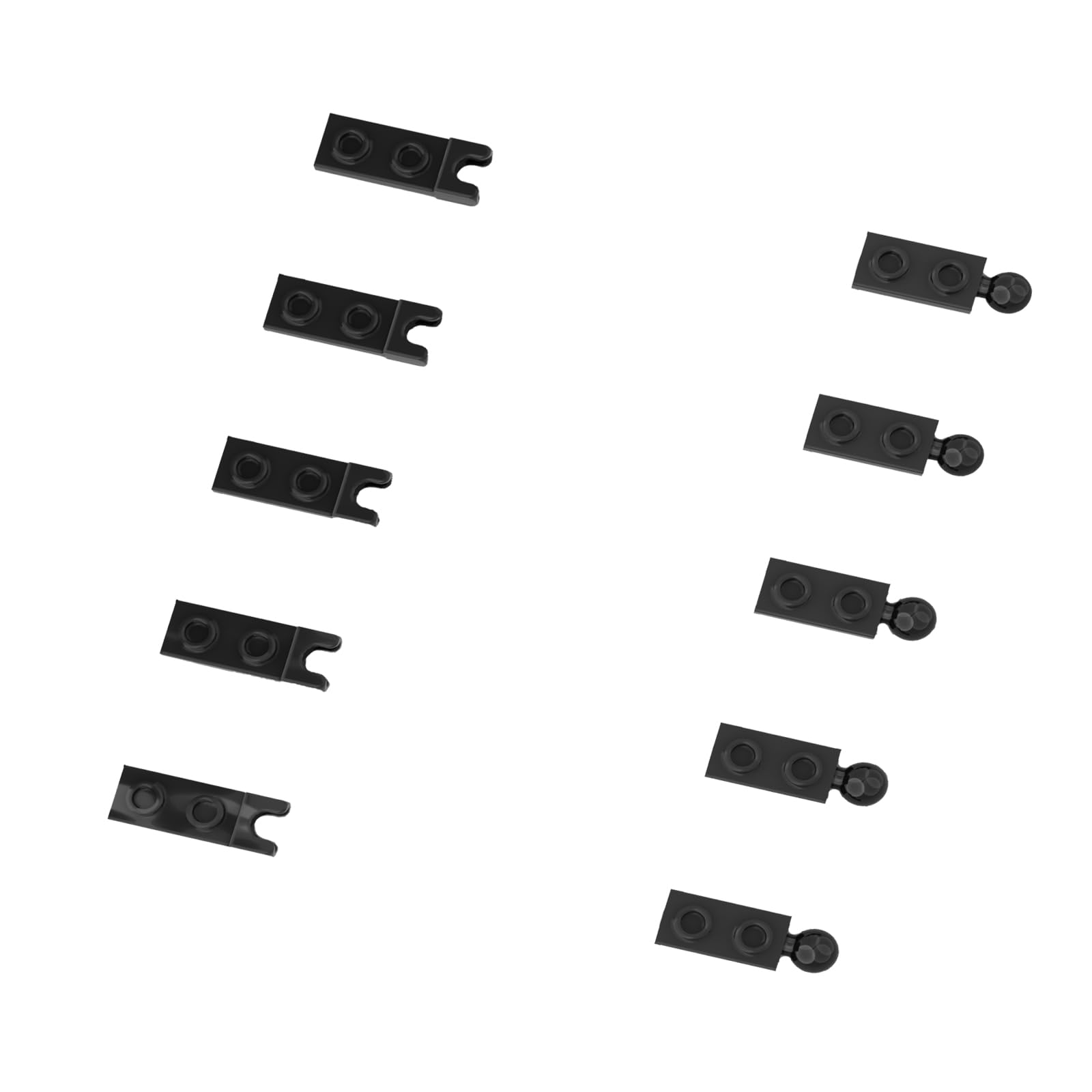 Photo 1 of 100 Pcs Classic Black Ball Joints Building Blocks Bulk, Plate Special 1x2 with 5.9mm End Cup and Towball 100 Piece, Compatible with Lego Parts and Pieces (Black)