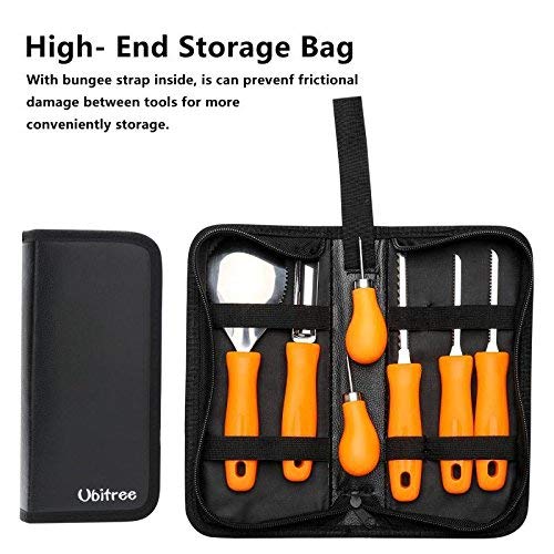 Ubitree Pumpkin Craving Kit,Halloween Pumpkin Carving Tools,Premium 7 Piece Reusable Sturdy Stainless Steel Pumpkin Tools Set for Adult And Child