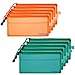 BCP 10pcs Random Color Plastic Double Layer Invoice Bill Bag, Pencil Pouch Pen Bag, 9 x 4-1/2inches