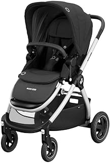 Maxi Cosi Adorra Kombi Kinderwagen, mit Liegeposition, großem Einkaufskorb, einhändigem Faltmechanismus und geringem Gewicht, nutzbar ab Geburt bis ca. 3,5 Jahre, 0-15 kg, Essential Black (schwarz)