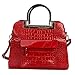 Rimen & Co. Hardware Handle Crocodile Tote Shoulder Bag Front Pocket Zipper Closure Handbag RM-2020
