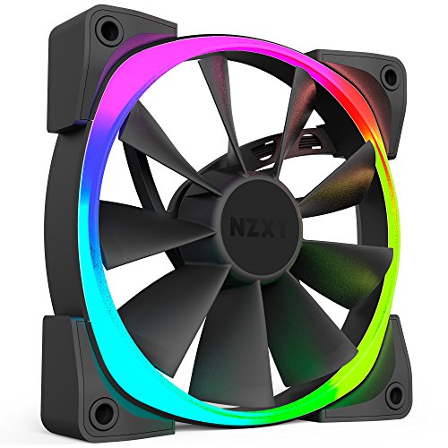 NZXT AER RGB 120mm Fan - 1x 120mm PWM Fan, 500-1500 RPM, Designed for Hue+ Lighting Hub, CAM-Powered - RF-AR120-B1