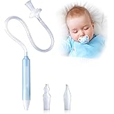 Qunlions life Nasal Aspirator for Baby, Mouth Suction Nasal Congestion Relief Nose Cleaner with 2 Silicone Tips for Babies In