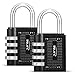 2 Pack Combination Padlock INLIFE 4 Digit Padlock for School Gym Locker, Sports Locker, Fence, Toolbox,Case, Hasp Storage (Black)