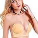 W SINWEDA Strapless Pushup Bra, Clear Plunge Bras for Women Invisible Sticky Boobs Tape Deep v Bra for Large Bust