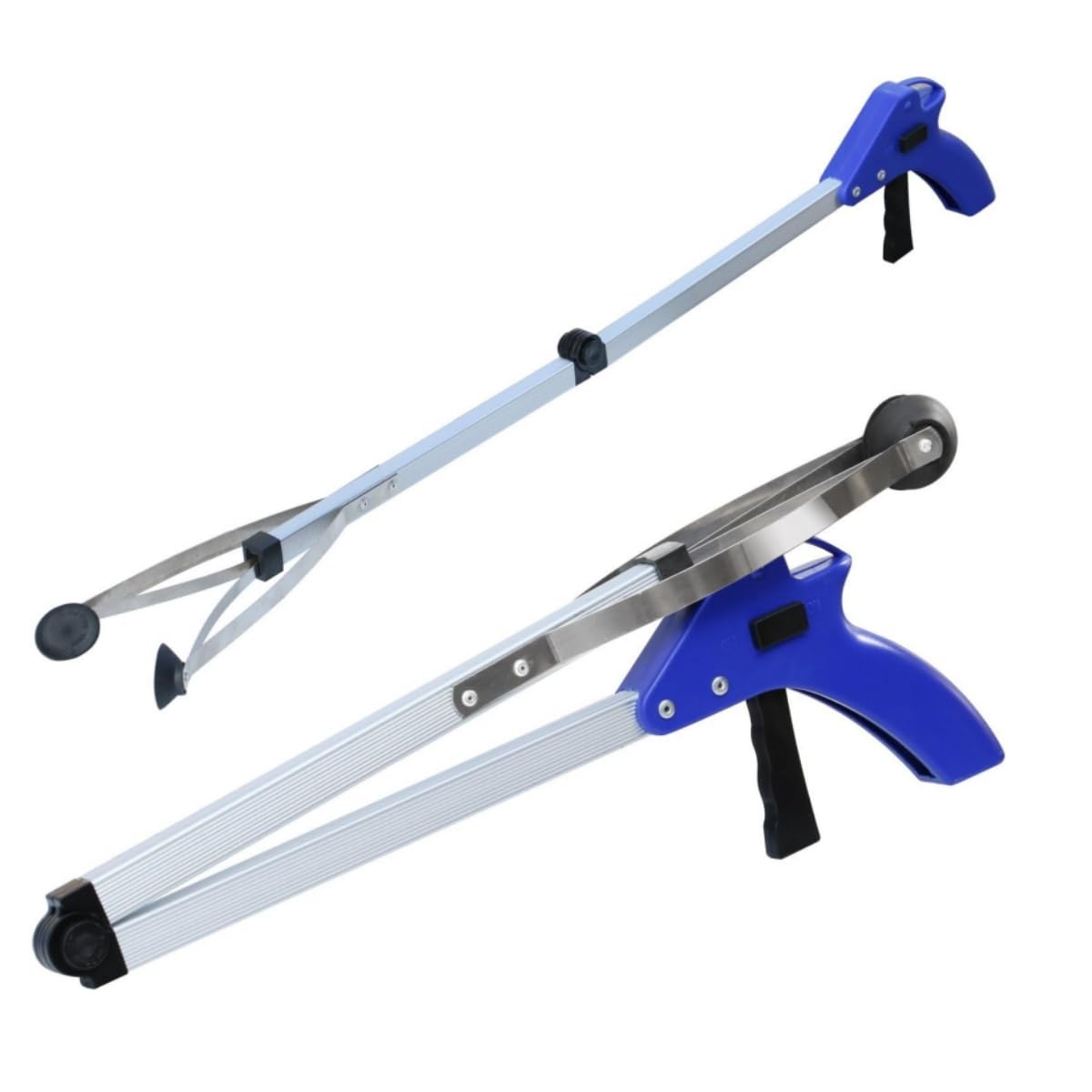 Litter Picker, 83cm/32.7inch Pick up Stick Grabber Disability Aid Helping Hand Reacher Aluminium Alloy Folding Grabbers and Pick up Tools Reaching Aids for Disabled Elderly Adults (1 Pack)