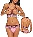 Hotouch Women's Lace Bra Babydoll Red Lace Bodysuit
